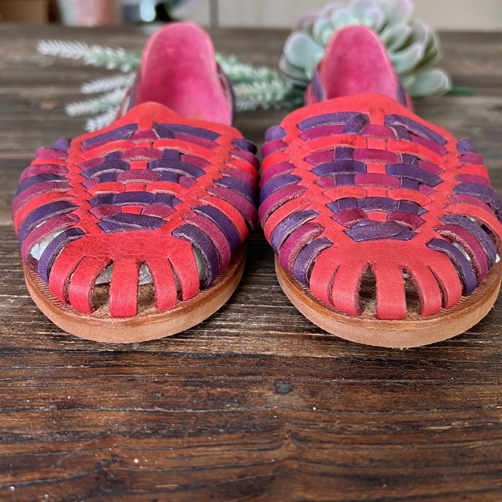 ❌SOLD OUT❌  VINTAGE leather sandals from Brazil - NEW - size 8 & 8.5 - Picture 6 of 8
